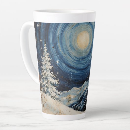 Vintage Winter Christmas Escape Milchtasse (Linke Ecke)