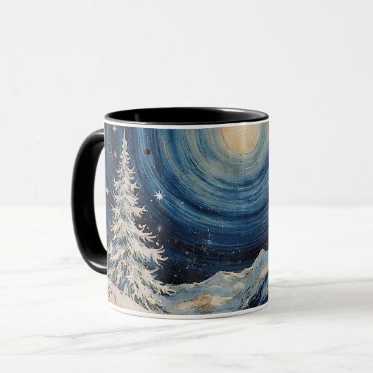 Vintage Winter Christmas Escape Tasse (Vorderseite Links)