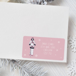 Vintage Winter Fashion  Adressaufkleber