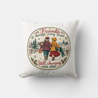 Vintage Winter Freundschaft Weihnachtskunst Kissen