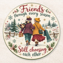 Vintage Winter Freundschaft Weihnachtskunst