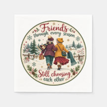 Vintage Winter Freundschaft Weihnachtskunst