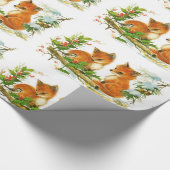 Vintage Winter-Füchse Geschenkpapier (Ecke)