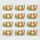 Vintage Winter-Füchse Geschenkpapier (Flach)