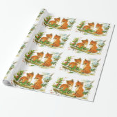 Vintage Winter-Füchse Geschenkpapier (Ungerollt)