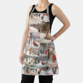 Vintage Winter Fun Christmas Collage Schürze (InSitu)
