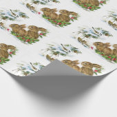 Vintage Winter-Häschen Geschenkpapier (Ecke)