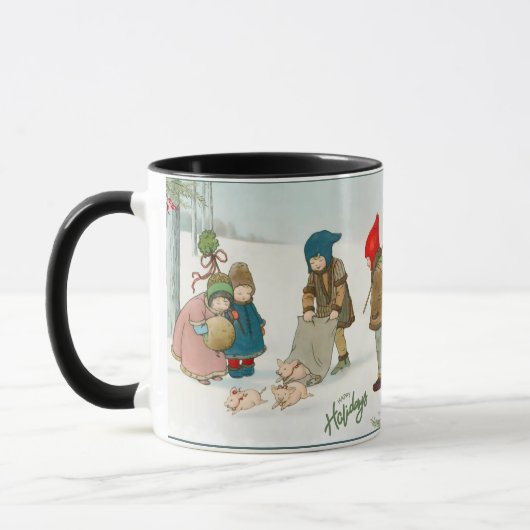 Vintage Winter Holiday Tasse (Links)