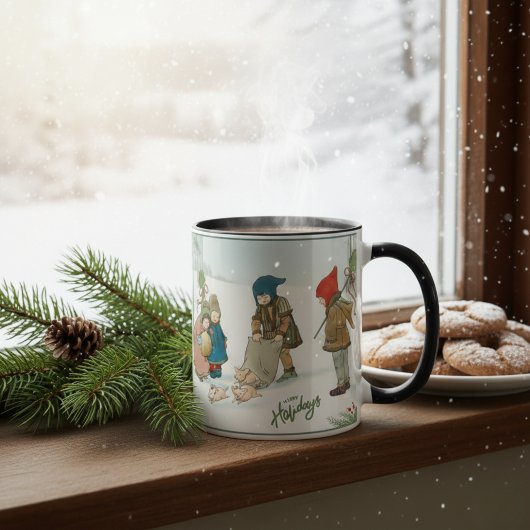Vintage Winter Holiday Tasse