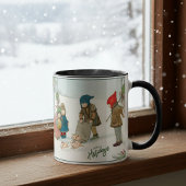 Vintage Winter Holiday Tasse