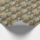 Vintage Winter Ice Skating Geschenkpapier (Ecke)