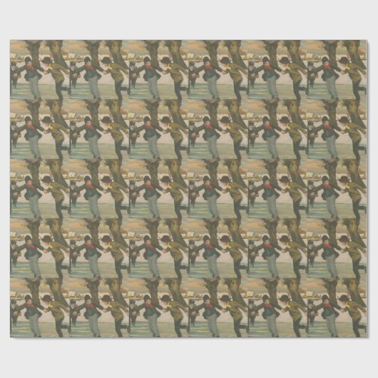 Vintage Winter Ice Skating Geschenkpapier (Flach)