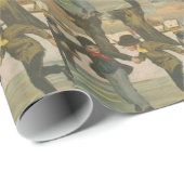 Vintage Winter Ice Skating Geschenkpapier (Rolleneckpunkt)