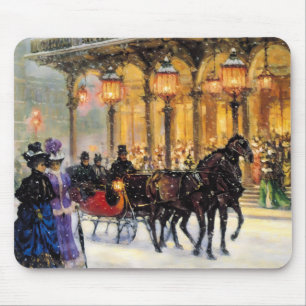 Vintage-Winter-Panorama-Christmas-Geschenk Mousepad
