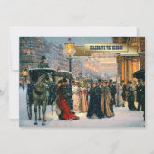 Vintage Winter Pariser Feier Einladung (Vorderseite)