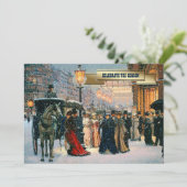 Vintage Winter Pariser Feier Einladung (Stehend Vorderseite)