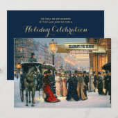 Vintage Winter Pariser Feier Einladung (Vorne/Hinten)