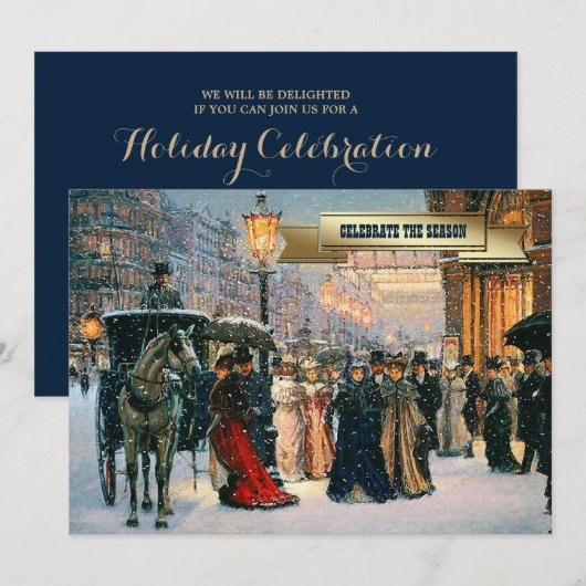 Vintage Winter Pariser Feier Einladung (Vorne/Hinten)