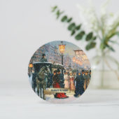 Vintage Winter Pariser Feier Einladung (Stehend Vorderseite)