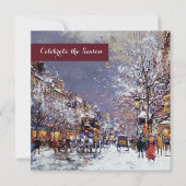 Vintage Winter Pariser Feier Einladung (Vorderseite)