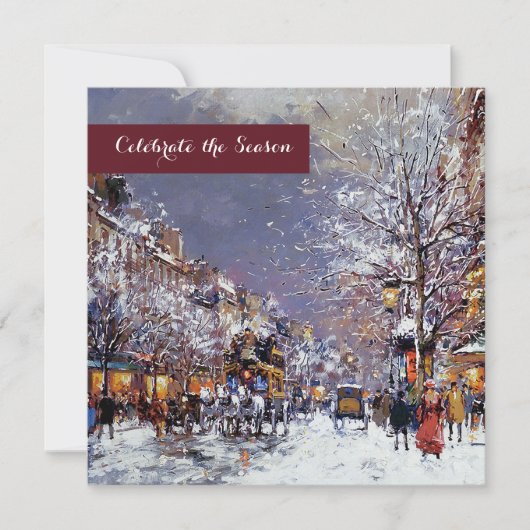 Vintage Winter Pariser Feier Einladung (Vorderseite)