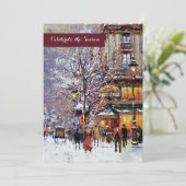 Vintage Winter Pariser Feier Einladung (Stehend Vorderseite)