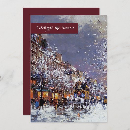 Vintage Winter Pariser Feier Einladung (Vorne/Hinten)