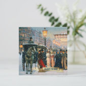 Vintage Winter Pariser Feier Einladung (Stehend Vorderseite)