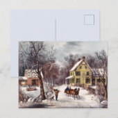 Vintage Winter Postkarte (Vorne/Hinten)