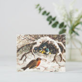 Vintage Winter Postkarte (Stehend Vorderseite)