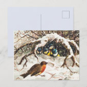 Vintage Winter Postkarte (Vorne/Hinten)