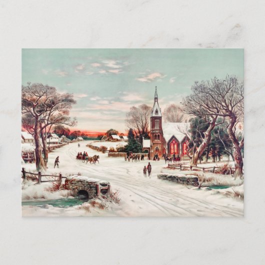 Vintage Winter Postkarte (Vorderseite)