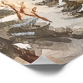 Vintage Winter Skiers Scene Poster (Ecke)