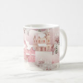 Vintage Winter-Snowy Village Landschaft Kaffeetasse (VorderseiteRechts)