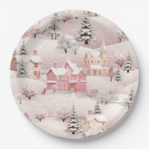 Vintage Winter-Snowy Village Landschaft