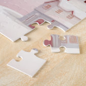 Vintage Winter-Snowy Village Landschaft Puzzle (Seite)