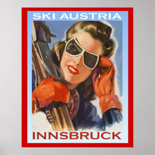 Vintage winter sports Ski Austria, Innsbruck Poster