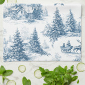 Vintage Winter Toile de Jouy - Classic Christmas Geschirrtuch (Gefaltet)