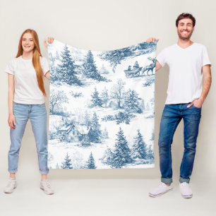 Vintage-Winter-Toile de Jouy - Klassisches Weihnac Fleecedecke