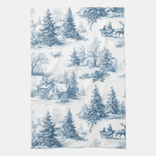 Vintage-Winter-Toile de Jouy - Klassisches Weihnac Geschirrtuch