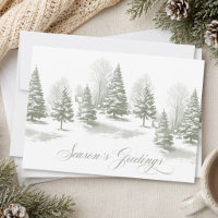 Vintage-Winter-Wald-Schnee-Kiefer-Weihnachtsgrüße