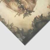 Vintage Winter-Waldlandschaft mit Blumenkronen Seidenpapier (Detail)