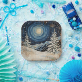 Vintage Winter Weihnachts Escape Pappteller (Party)