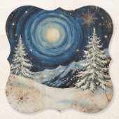 Vintage Winter Weihnachts Escape Untersetzer (Vorderseite)