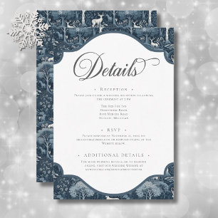 Vintage-Winter-William-Morris-elegante-Hochzeit Begleitkarte