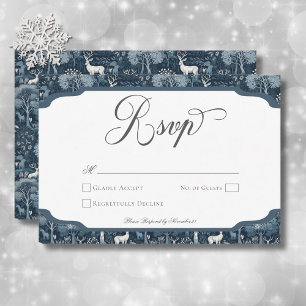 Vintage Winter William Morris Elegante Hochzeit RSVP Karte