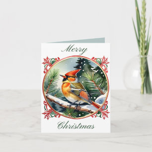 Vintage Winter Wonderland: Kardinal-Weihnachten Feiertagskarte