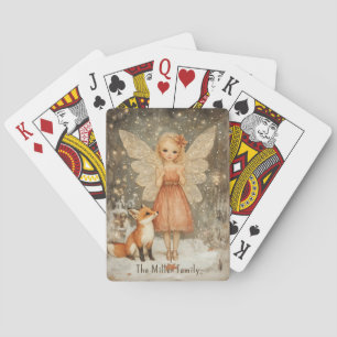 Vintage Winter Woodland Fee und Fuchs Weihnachten Spielkarten