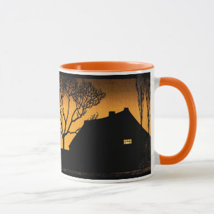 Vintage-Winterabend-Gemälde von Julie de Graag Tasse