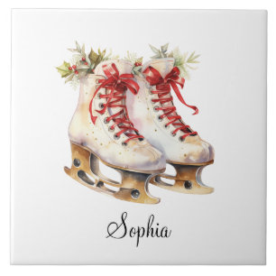 Vintage Winterdekoration personalisierte Eisschuhe Fliese